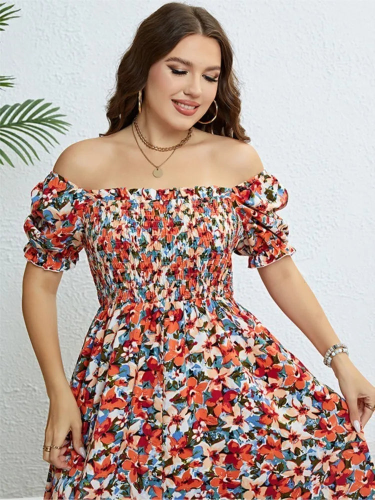 Robe de plage à fleurs style bohème